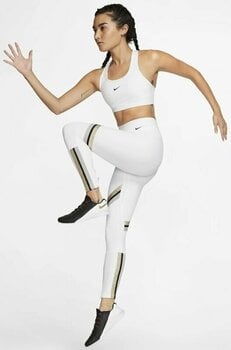 Fitness bielizeň Nike Dri-Fit Swoosh Womens Medium-Support 1-Piece Pad Sports Bra White/Black L Fitness bielizeň - 4