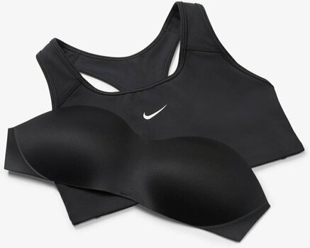 Fitness bielizeň Nike Dri-Fit Swoosh Womens Medium-Support 1-Piece Pad Sports Bra Black/White XS Fitness bielizeň - 4