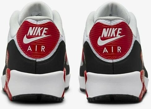 Férfi golfcipők Nike Air Max 90 G Mens Golf Shoes White/Black/Photon Dust/University Red 47,5 - 5