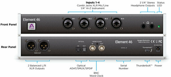 Thunderbolt Audio Interface Apogee Element 46 - 4