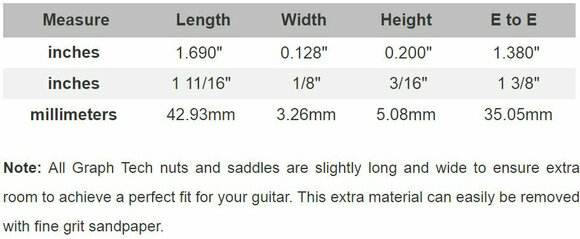 Ekstra guitarstemme Graphtech TUSQ PQ-5000-00 Hvid - 4