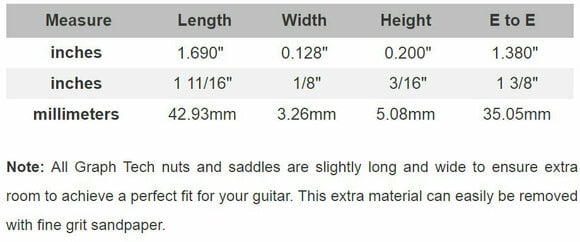 Pièces détachées pour guitares Graphtech TUSQ XL PQL-5000-00 Blanc - 4