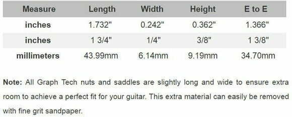 Pièces détachées pour guitares Graphtech TUSQ PQ-6060-00 Blanc - 4
