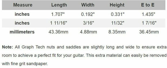 Spare guitar part Graphtech TUSQ PQ-6116-00 White - 4