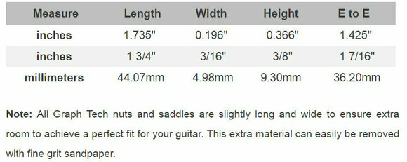 Spare guitar part Graphtech TUSQ PQ-6010-00 White - 4