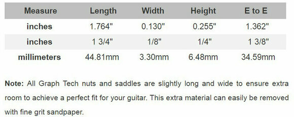 Spare guitar part Graphtech TUSQ PQ-5010-00 White - 4