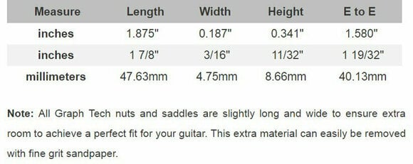Ekstra guitarstemme Graphtech TUSQ PQ-1568-00 Hvid - 4