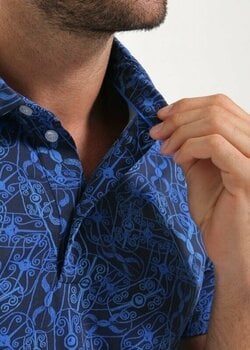 Polo Shirt Chervo Mens Anyone Polo Blue Pattern 54 - 5
