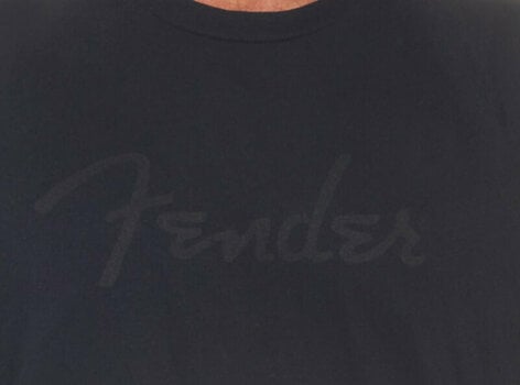 T-Shirt Fender T Fender Logo Black On Black M - 2