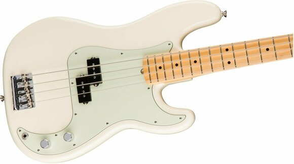 E-Bass Fender American PRO Precision Bass MN Olympic White - 4