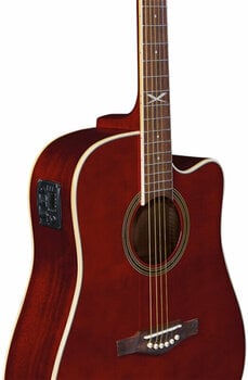 Dreadnought elektro-akoestische gitaar Eko guitars NXT D100ce Red - 3