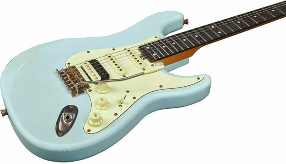 Electric guitar Eko guitars Aire Relic Daphne Blue - 4