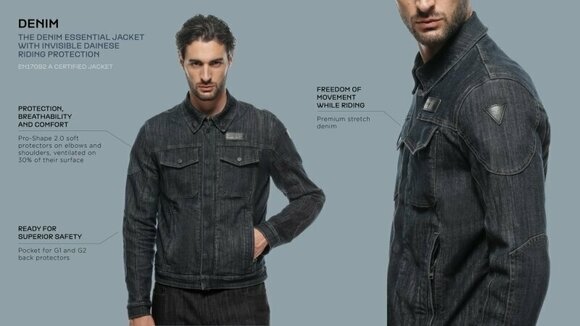 Blouson textile Dainese Denim Tex Jacket Blue 54 Blouson textile - 10