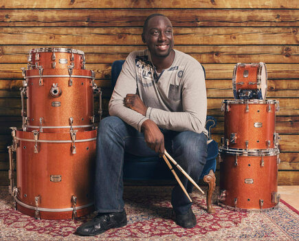 Set akustičnih bubnjeva Yamaha Live Custom Black Wood Larnell Lewis - 12