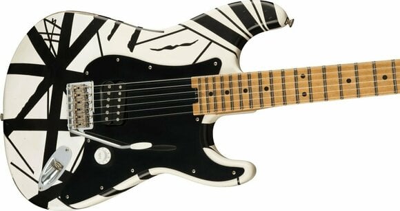 Electric guitar EVH Striped Series 78 Eruption Relic Relic White with Black Stripes Relic - 3