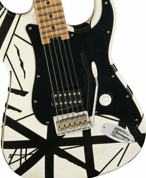 Electric guitar EVH Striped Series 78 Eruption Relic Relic White with Black Stripes Relic - 4