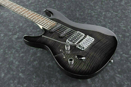Elektrische gitaar voor linkshandige speler Ibanez SA160FML Transparent Gray Burst - 2