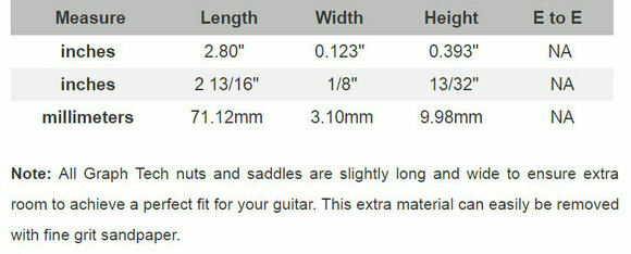 Náhradní díl pro kytaru Graphtech Black TUSQ XL - Acoustic Saddle, Flat Bottom / Compensated (1/8") - 4