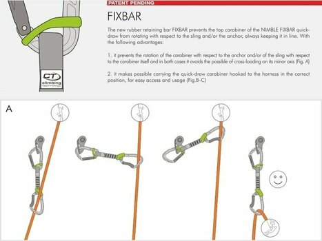 Karabiini kiipeilyyn Climbing Technology Nimble Fixbar Set DY Quickdraw Green/Orange Solid Straight/Solid Bent Gate 12.0 - 3