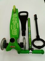 Micro Mini Deluxe 3v1 Green Kid Scooter / Tricycle