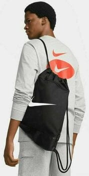 Lifestyle Backpack / Bag Nike Brasilia 9.5 Drawstring Bag Black/Black/White 18 L Gymsack - 6