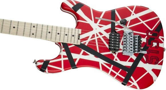 Elektromos gitár EVH Striped Series 5150 MN Red Black and White Stripes - 3