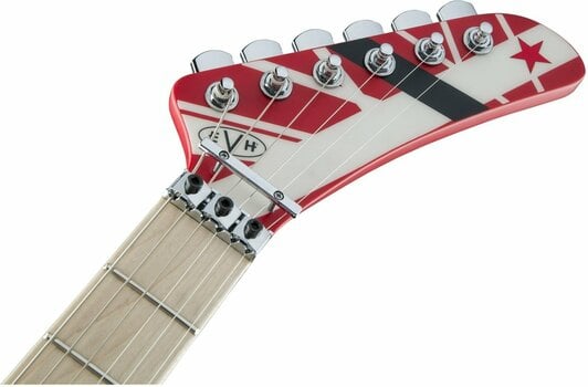 Electric guitar EVH Striped Series 5150 MN Red Black and White Stripes - 9