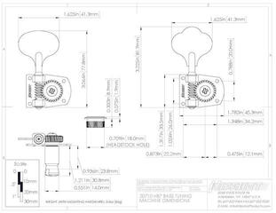 Тунинг част за бас китара Hipshot 20710B Black Тунинг част за бас китара - 2