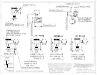 Ladící mechanika pro kytaru Hipshot 6K1FEL0C-STAG Chrome Ladící mechanika pro kytaru - 2