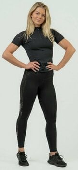 Fitness T-Shirt Nebbia Compression Zipper Shirt INTENSE Ultimate Black XS Fitness T-Shirt - 4