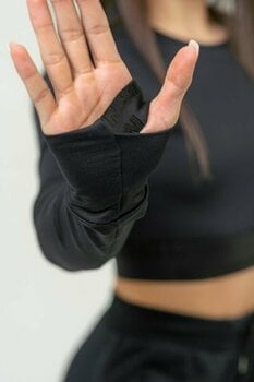Fitness T-Shirt Nebbia Long Sleeve Crop Top INTENSE Perform Black XS Fitness T-Shirt - 3