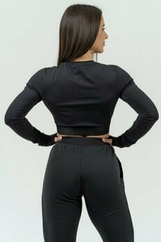 Fitness T-Shirt Nebbia Long Sleeve Crop Top INTENSE Perform Black S Fitness T-Shirt - 2