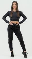 Фитнес тениска Nebbia Long Sleeve Crop Top INTENSE Perform Black - 3