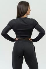 Fitness T-Shirt Nebbia Long Sleeve Crop Top INTENSE Perform Black - 1