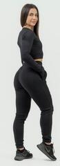 Fitness T-Shirt Nebbia Long Sleeve Crop Top INTENSE Perform Black - 4