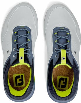 Chaussures de golf pour hommes Footjoy Stratos Mens Golf Shoes White/Navy/Green 40,5 - 5