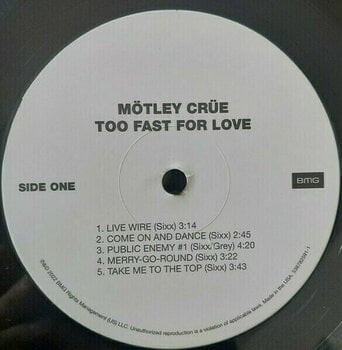 Vinyl Record Motley Crue - Too Fast For Love (LP) - 2