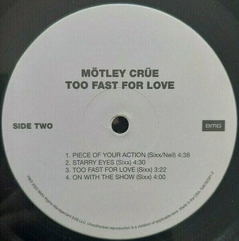 Vinyl Record Motley Crue - Too Fast For Love (LP) - 3