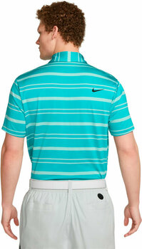 Polo-Shirt Nike Dri-Fit Tour Mens Striped Golf Polo Teal Nebula/Jade Ice/Black 2XL - 2