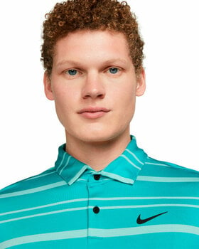 Polo Shirt Nike Dri-Fit Tour Mens Striped Golf Polo Teal Nebula/Jade Ice/Black 2XL - 3