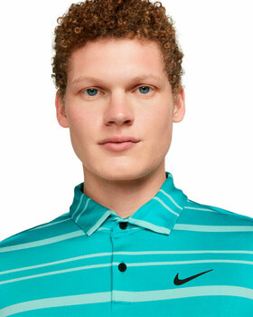 Polo Shirt Nike Dri-Fit Tour Mens Striped Golf Polo Teal Nebula/Jade Ice/Black XL - 3