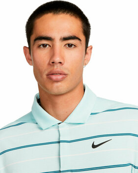 Poolopaita Nike Dri-Fit Tiger Woods Mens Striped Golf Polo Jade Ice/Geode Teal/Summit White/Black L - 3