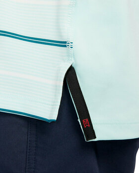 Camisa pólo Nike Dri-Fit Tiger Woods Mens Striped Golf Polo Jade Ice/Geode Teal/Summit White/Black L - 5