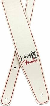 Leather guitar strap Fender John 5 Leather guitar strap White and Red - 2