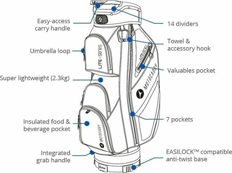 Cart Bag Motocaddy Lite Series Black/Red Cart Bag - 3