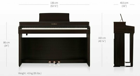 Digital Piano Kawai CN201 Premium Satin White Digital Piano - 2
