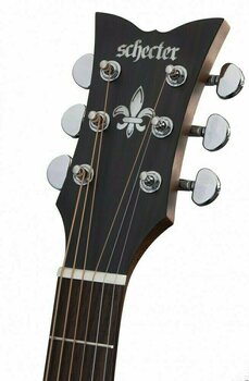 Jumbo Guitar Schecter Deluxe Acoustic Satin SeeThru Black - 8
