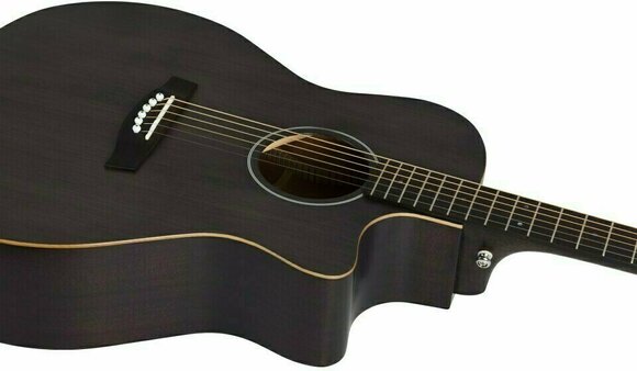 Guitarra jumbo Schecter Deluxe Acoustic Satin SeeThru Black - 5