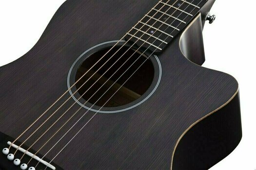 Jumbo Guitar Schecter Deluxe Acoustic Satin SeeThru Black - 6