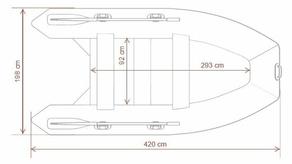 Uppblåsbar båt Gladiator Uppblåsbar båt B420AL 420 cm Red/Black - 7